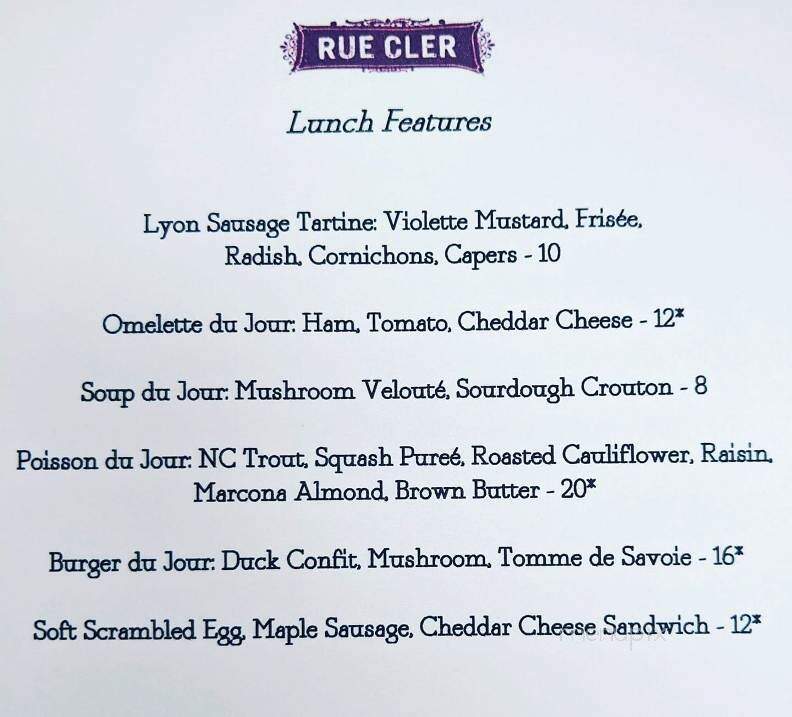 Rue Cler Restaurant - Durham, NC