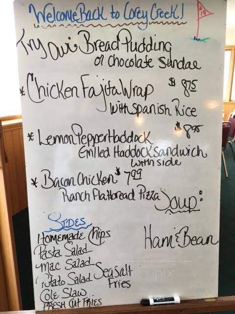Corey Creek Golf Club - Mansfield, PA menu_pic
