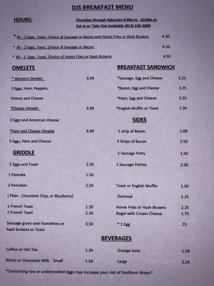 Dj's Pizza - Curwensville, PA menu_pic