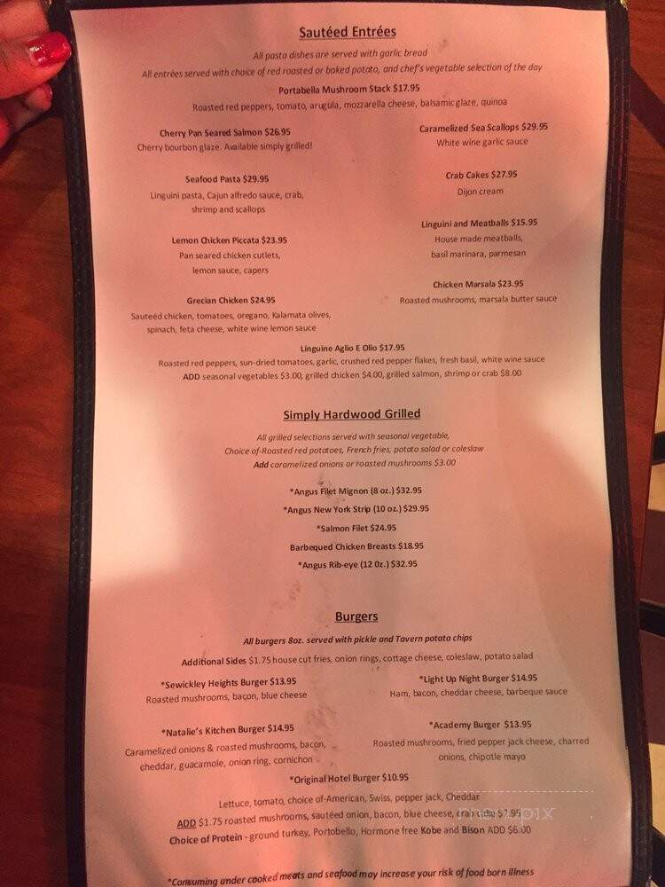 Sewickley Hotel - Sewickley, PA menu_pic