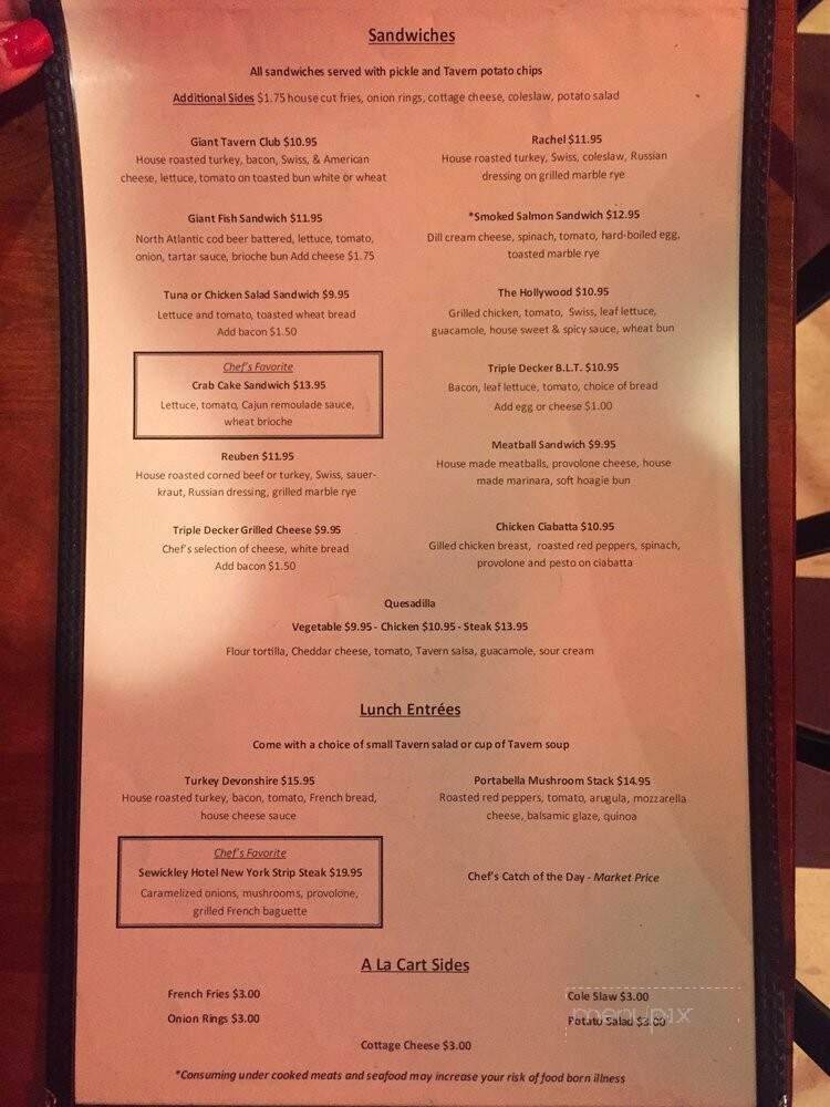 Sewickley Hotel - Sewickley, PA menu_pic