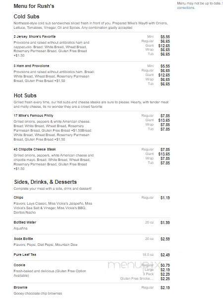 Rush's - Camden, SC menu_pic