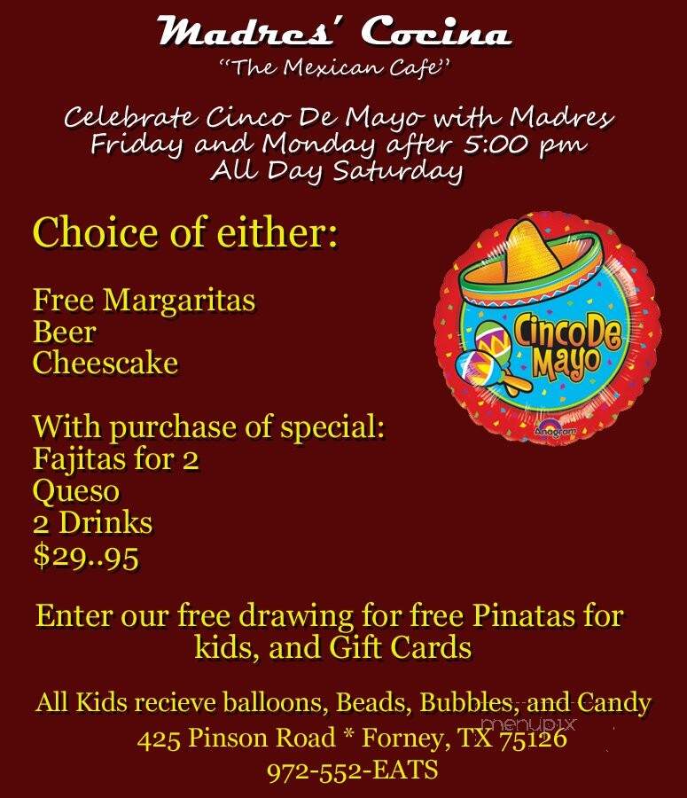 Madres Cocina - Forney, TX menu_pic