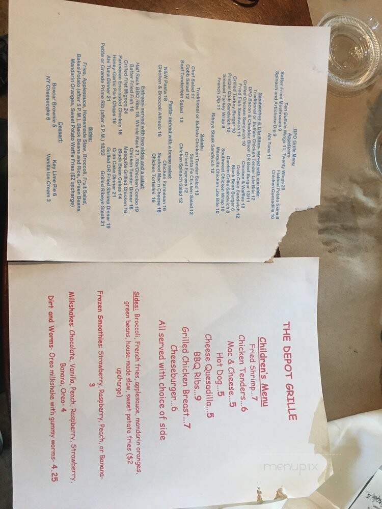 Depot Grille - Lynchburg, VA menu_pic