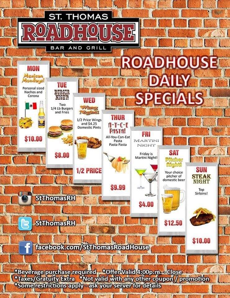 St. Thomas Roadhouse - St Thomas, ON menu_pic
