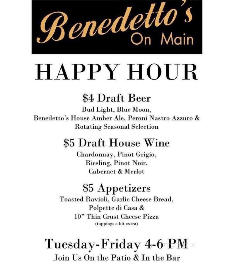 Benedetto's On Main - Wildwood, MO menu_pic
