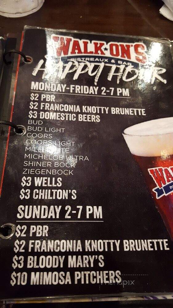 Walk-On's Sports Bistreaux - Lubbock, TX menu_pic