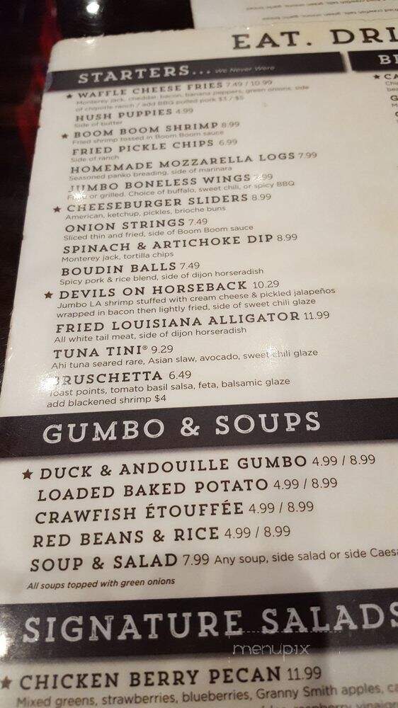 Walk-On's Sports Bistreaux - Lubbock, TX menu_pic