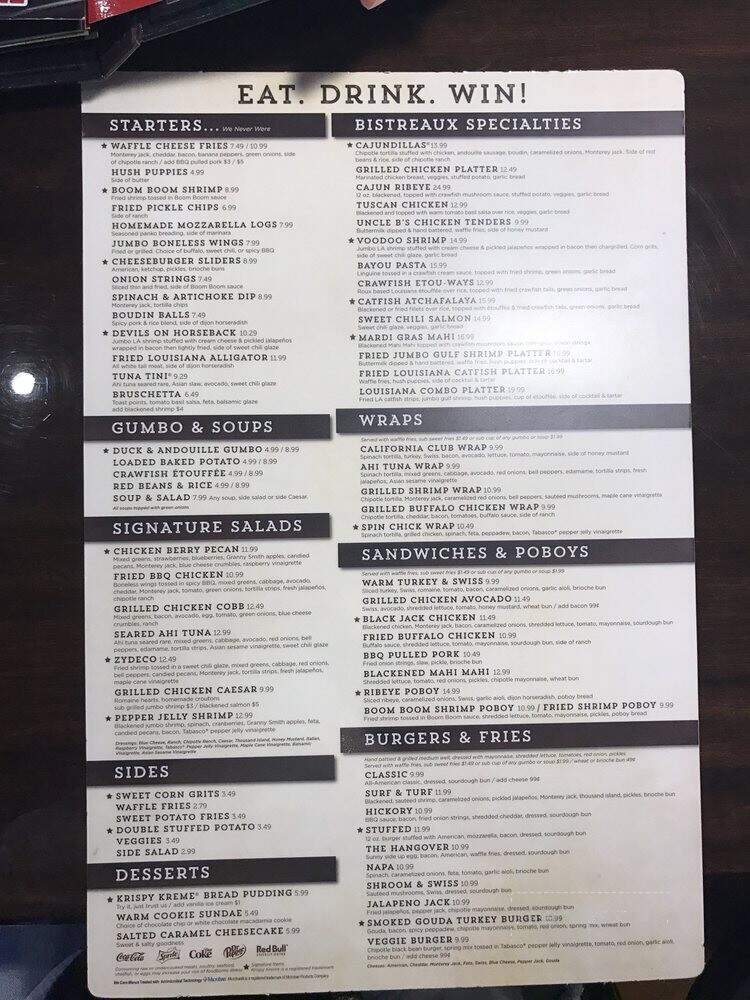 Walk-On's Sports Bistreaux - Lubbock, TX menu_pic