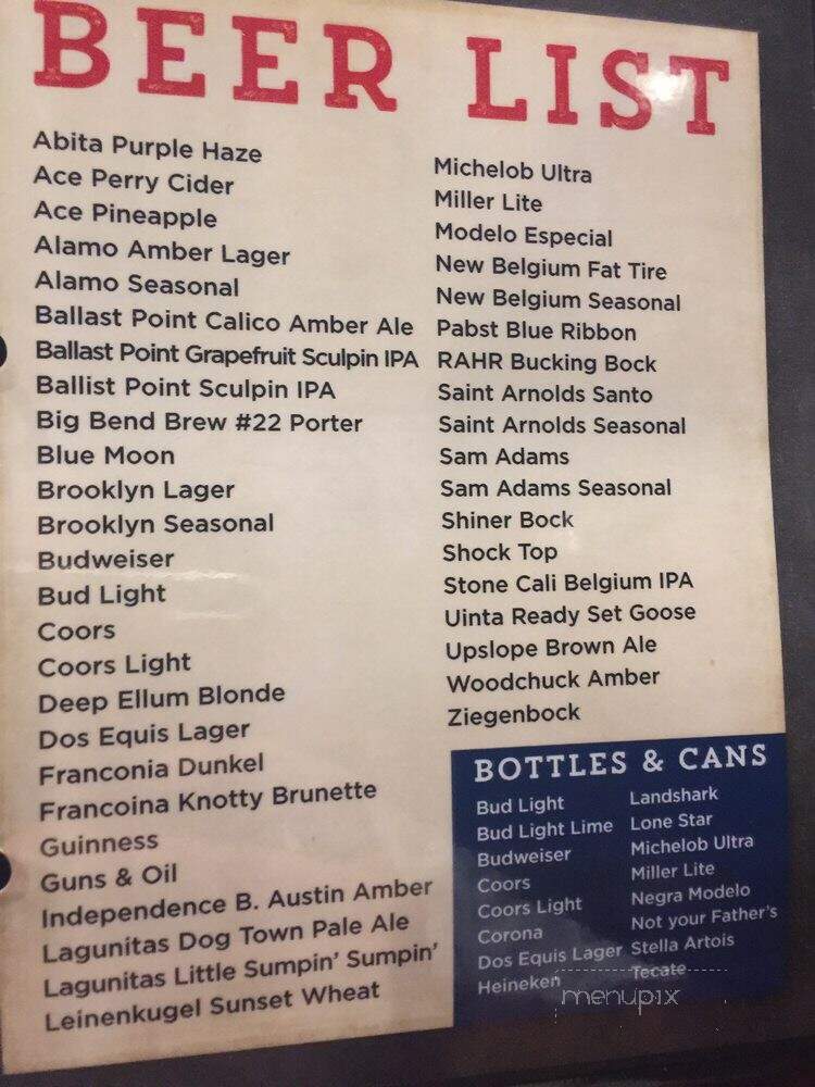 Walk-On's Sports Bistreaux - Lubbock, TX menu_pic