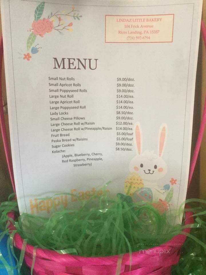 Lindaz Little Bakery - Rices Landing, PA menu_pic