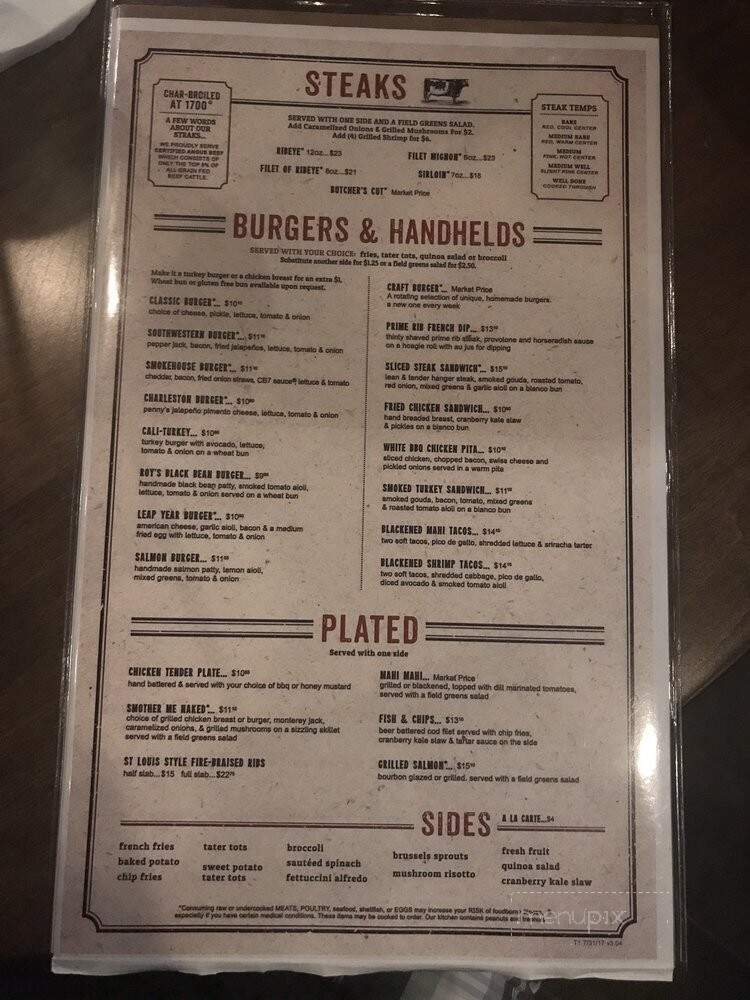 Char Bar No 7 - Mint Hill, NC menu_pic