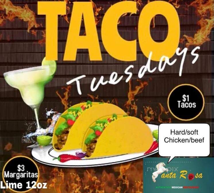 Santa Rosa Authentic Mexican Restaurant - Southaven, MS menu_pic