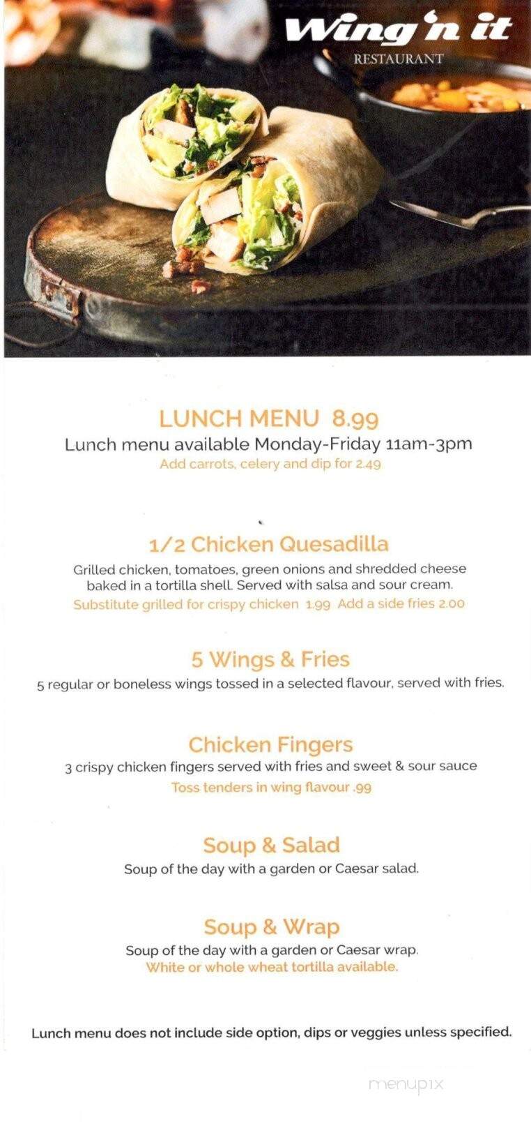 Wing 'n It - Corner Brook, NL menu_pic