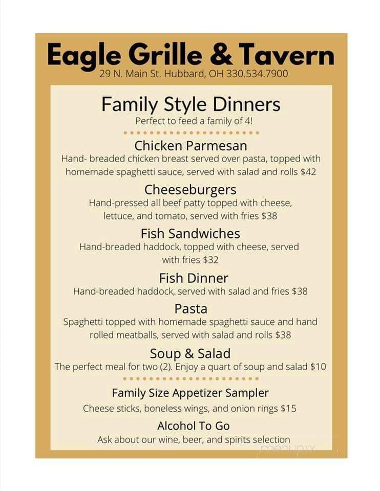 Eagle Grille & Tavern - Hubbard, OH menu_pic