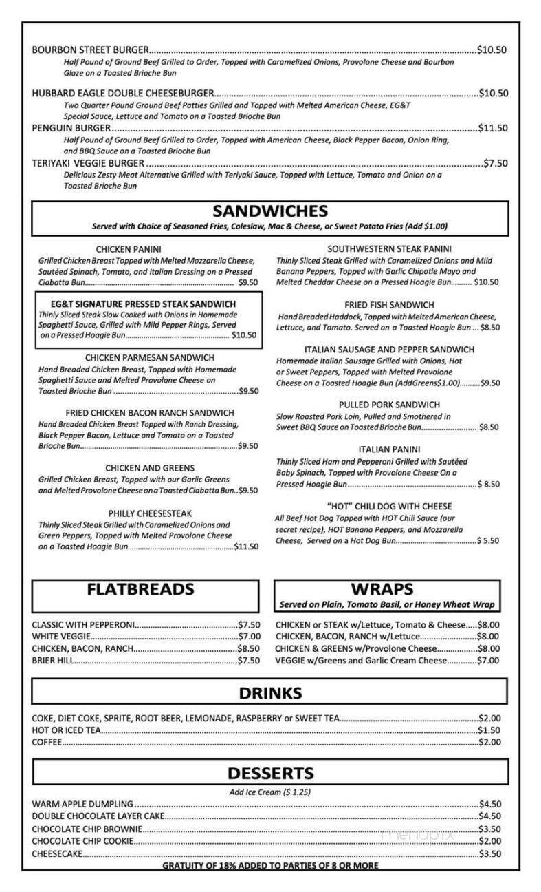 Eagle Grille & Tavern - Hubbard, OH menu_pic