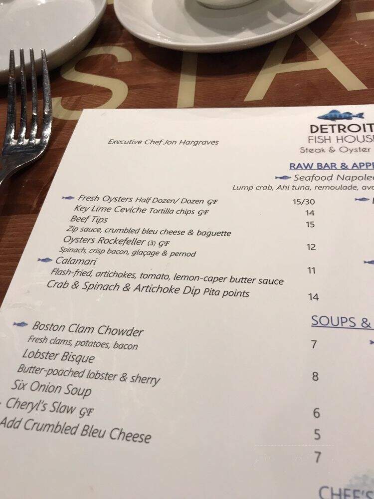 Detroit Fish House - Shelby charter Township, MI menu_pic
