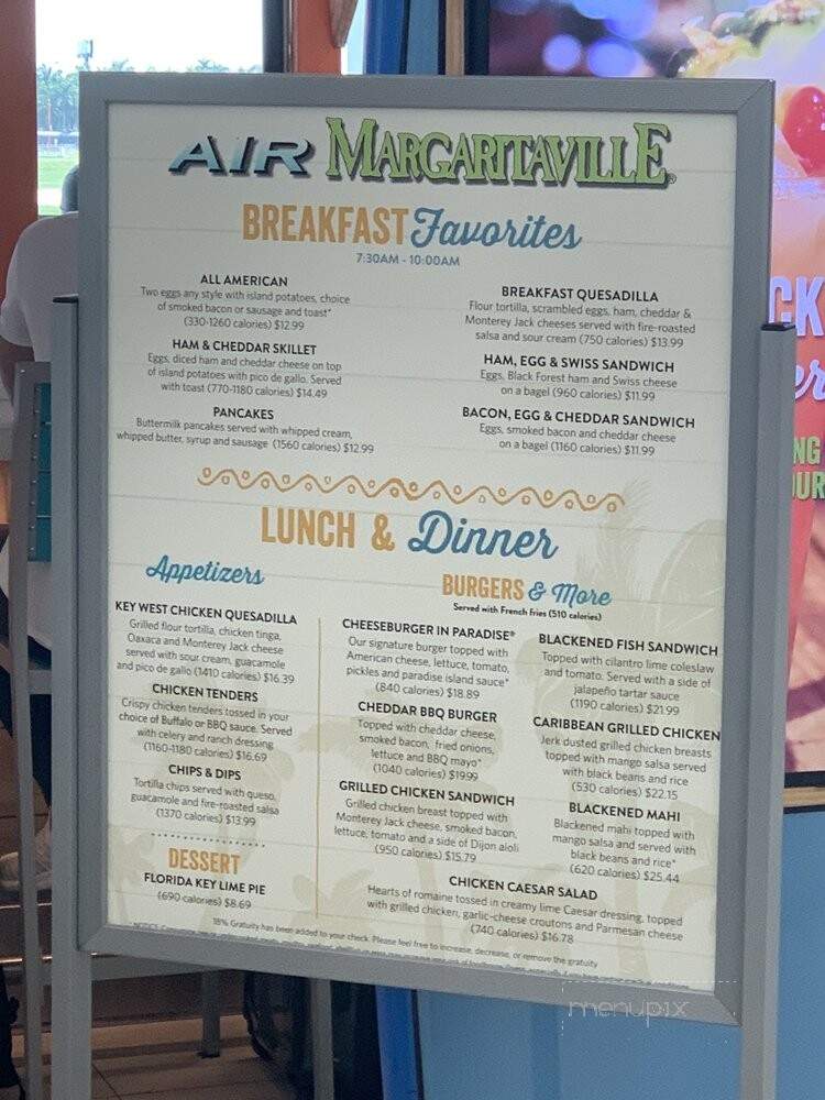 Air Margaritaville - Fort Lauderdale, FL menu_pic