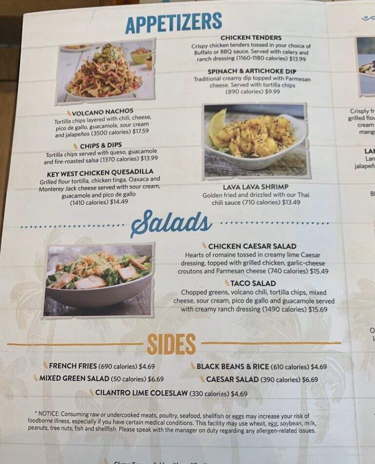 Air Margaritaville - Fort Lauderdale, FL menu_pic
