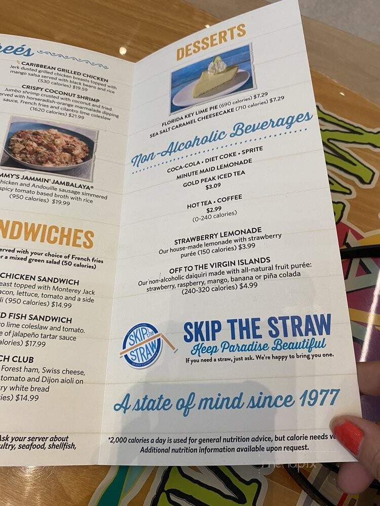 Air Margaritaville - Fort Lauderdale, FL menu_pic