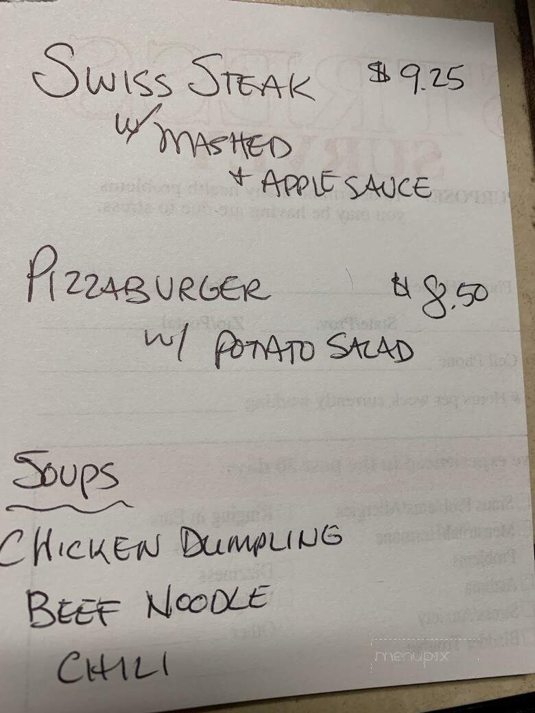 Gingerbread House - West Newton, PA menu_pic