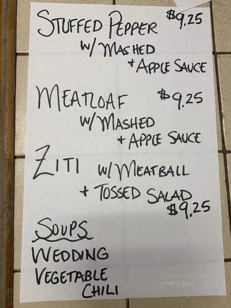 Gingerbread House - West Newton, PA menu_pic