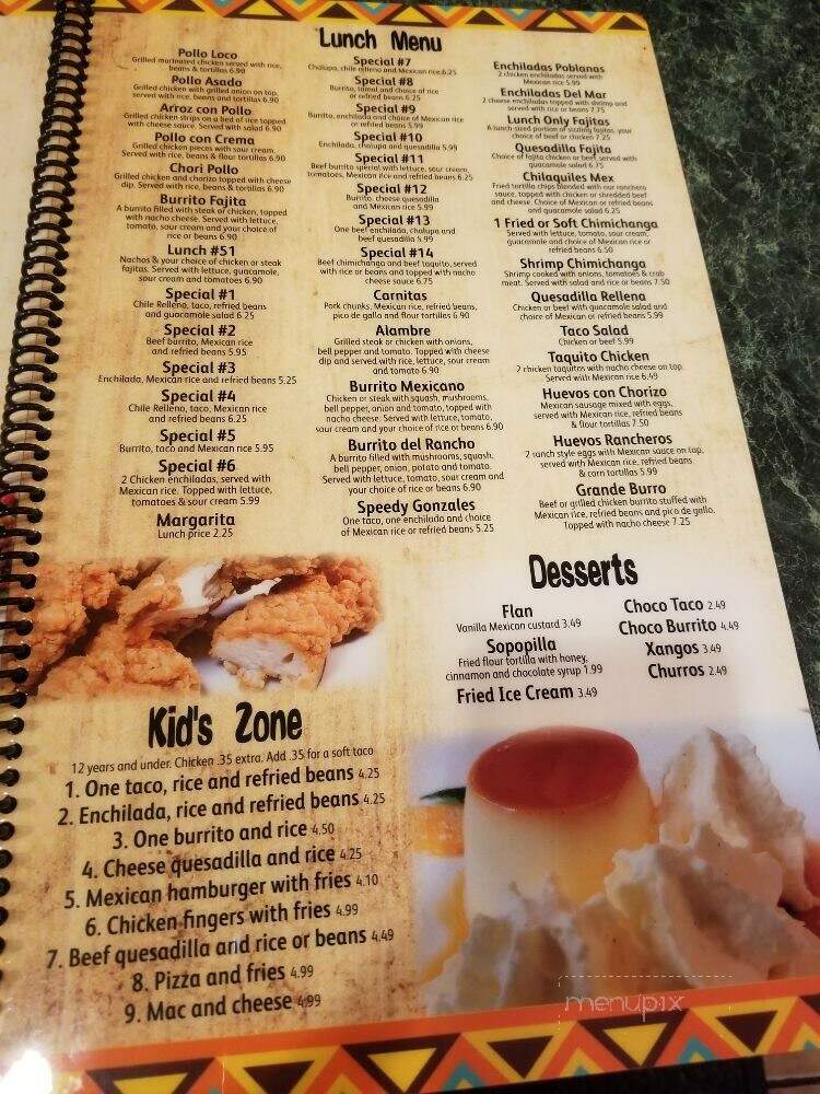 El Ranchero - Winterville, NC menu_pic