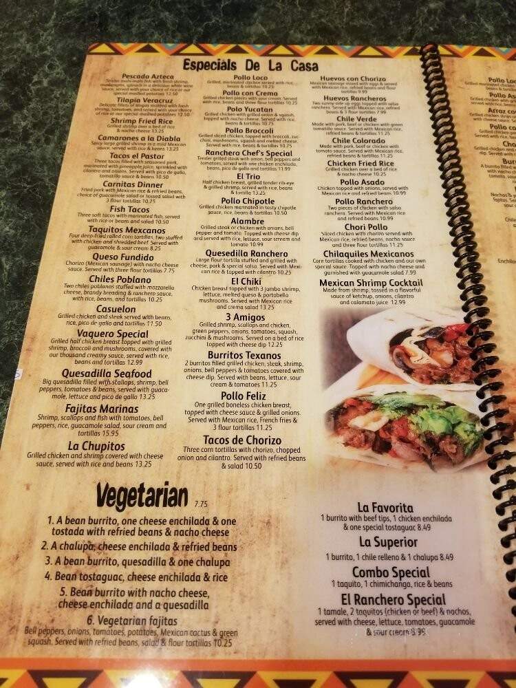 El Ranchero - Winterville, NC menu_pic