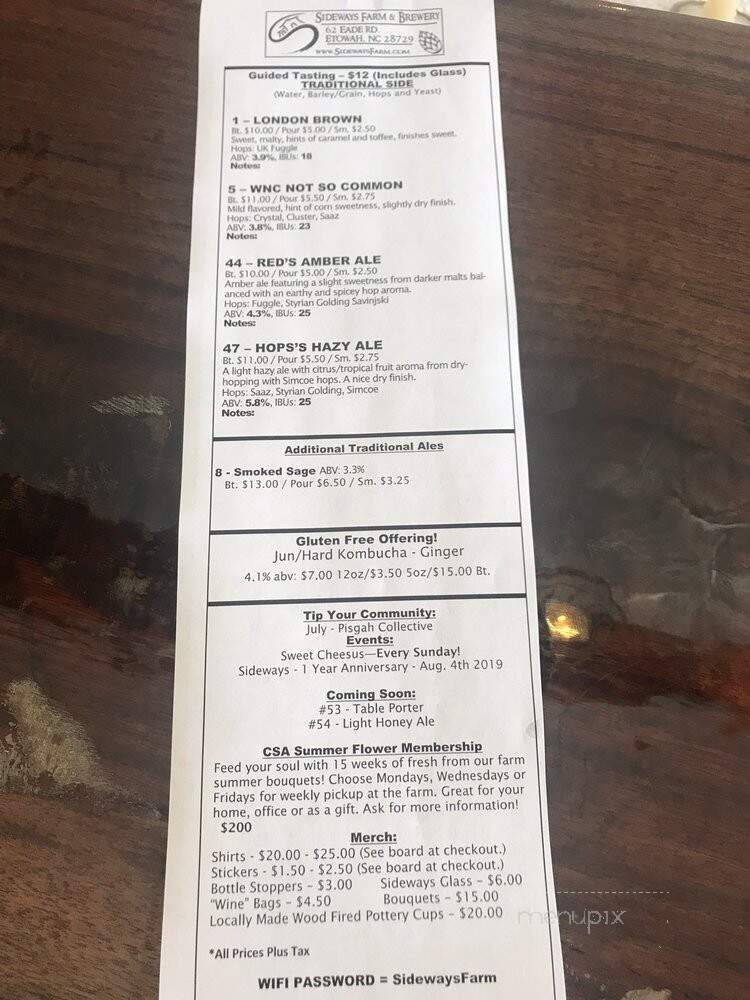 Sideways Farm & Brewery - Etowah, NC