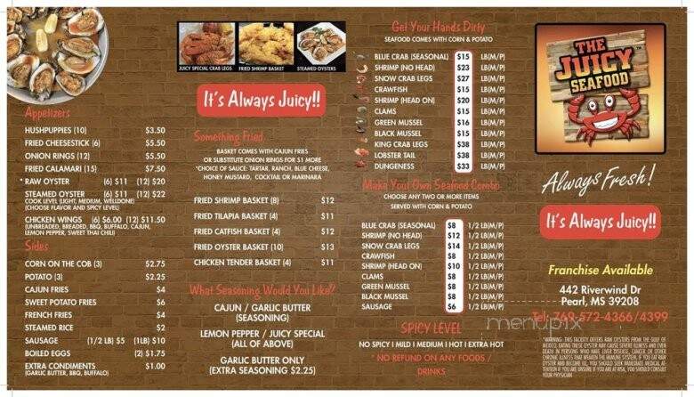 The Juicy Seafood - Pearl, MS menu_pic