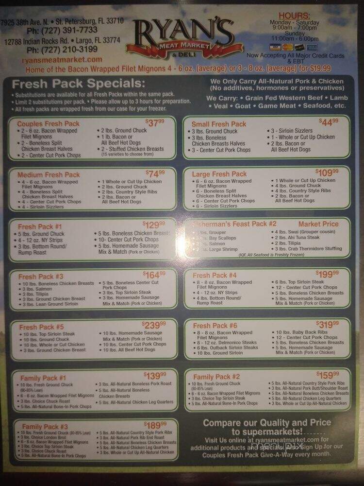 Ryan's Meat Market - Largo, FL menu_pic