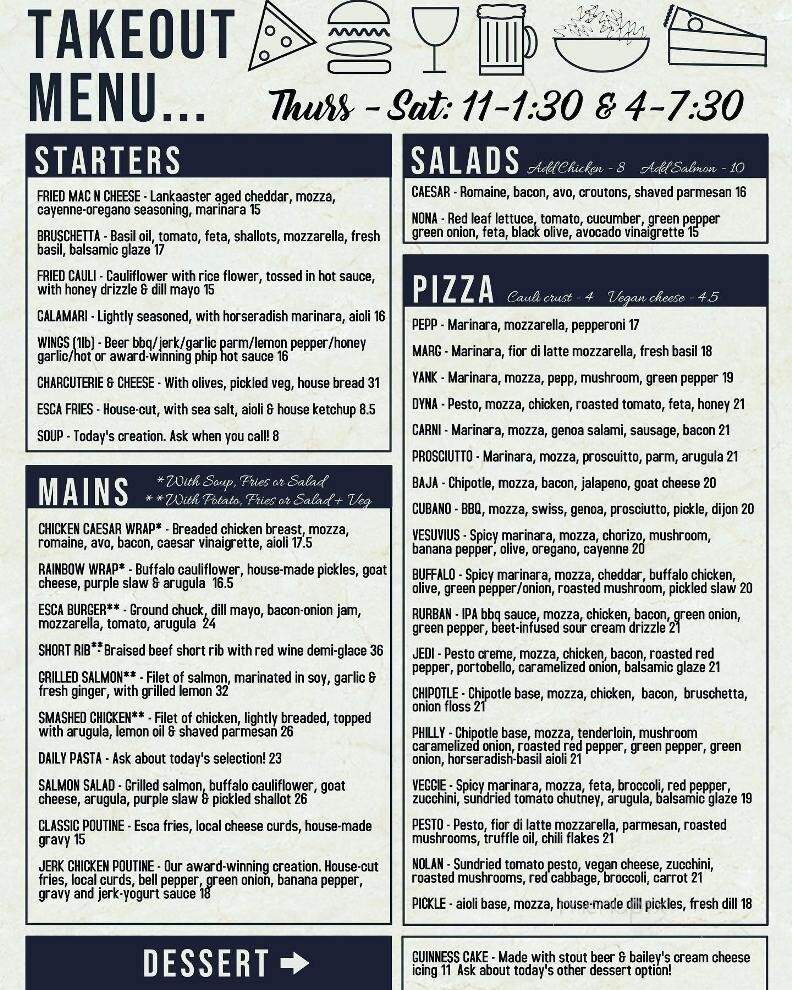 Esca Gourmet Pizza + Bar - Cornwall, ON