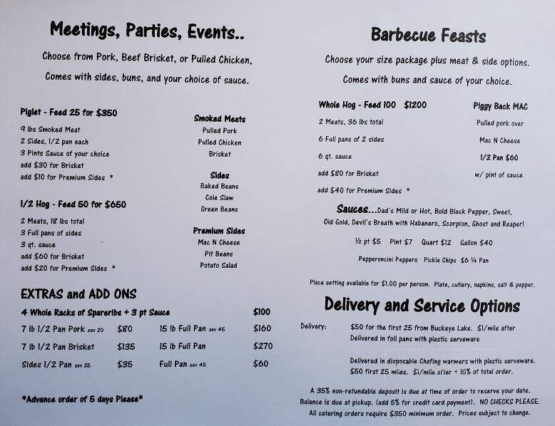 Lindsey's Smokehouse Barbecue - Buckeye Lake, OH menu_pic