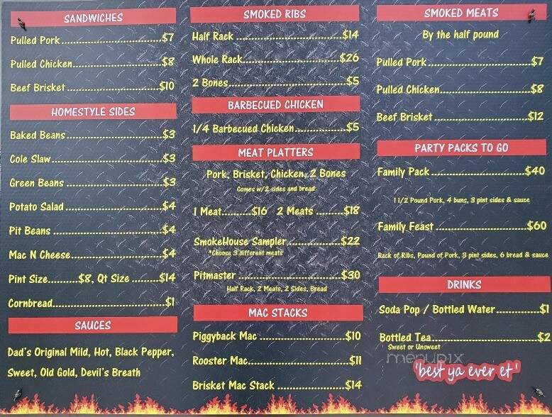 Lindsey's Smokehouse Barbecue - Buckeye Lake, OH menu_pic