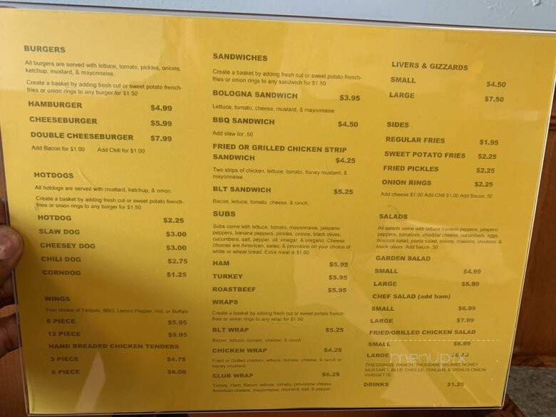 Robin's Cafe - North, SC menu_pic