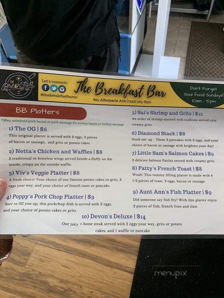 The Breakfast Bar - Greenville, NC menu_pic