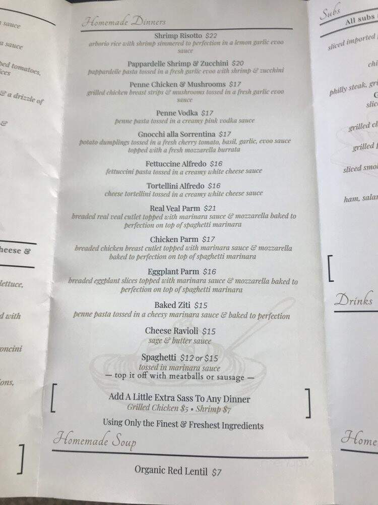 Menu Of Francesca S Italian Kitchen In