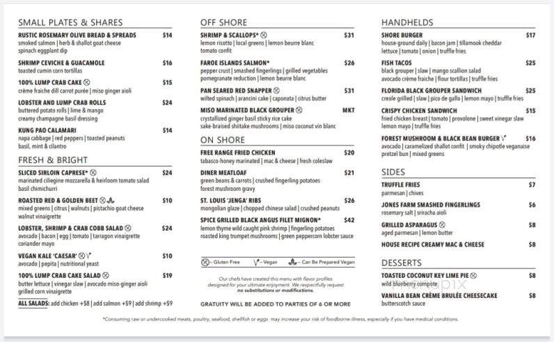 Shore Longboat Key - Longboat Key, FL menu_pic