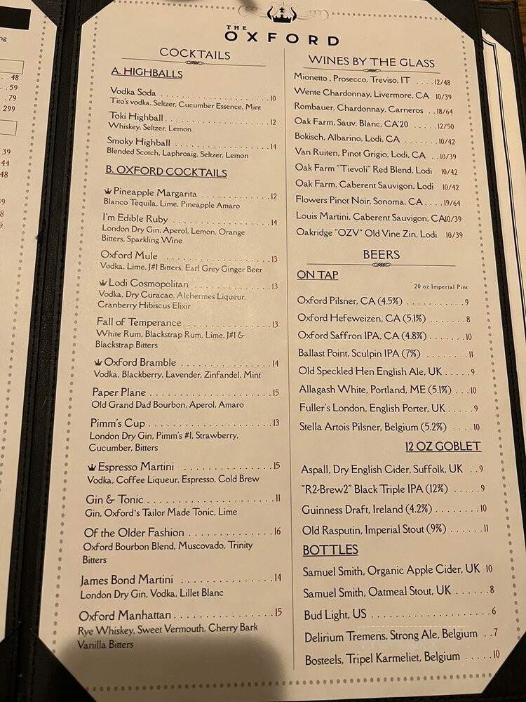 The Oxford Kitchen - Lodi, CA menu_pic