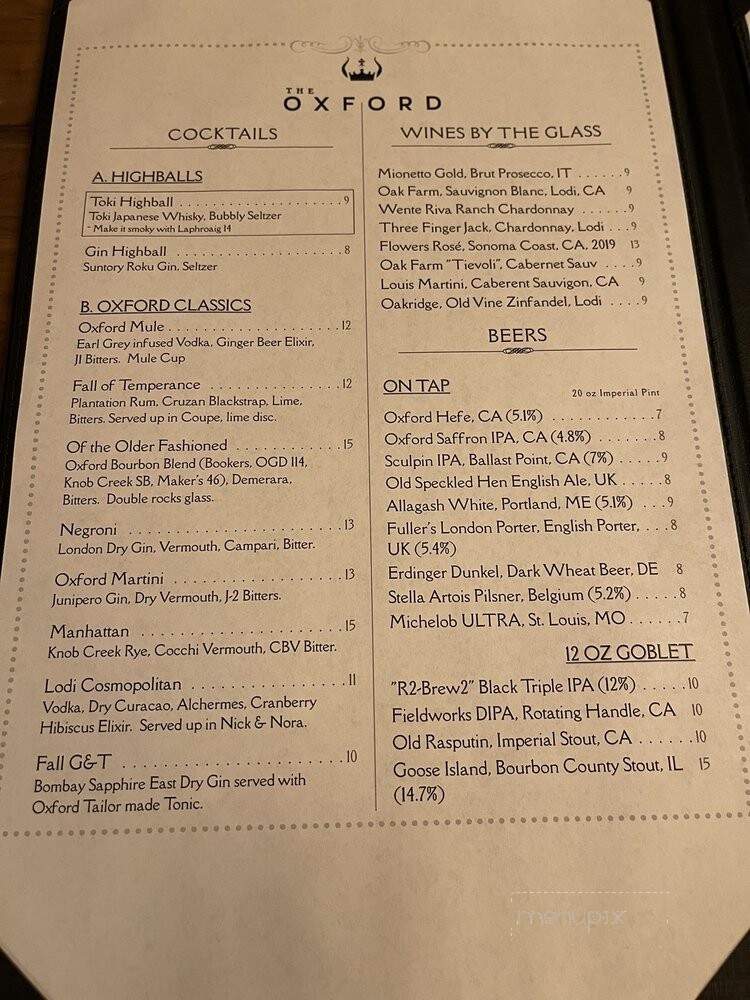 The Oxford Kitchen - Lodi, CA menu_pic