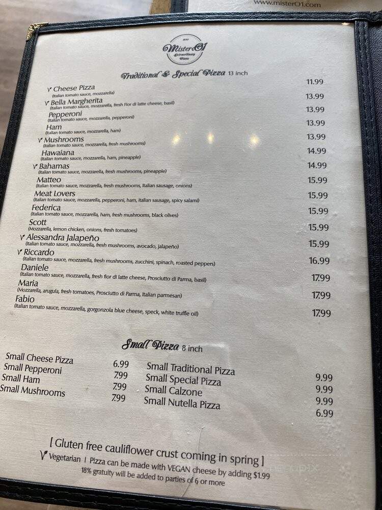 Mister O1 Extraordinary Pizza - Melbourne, FL menu_pic