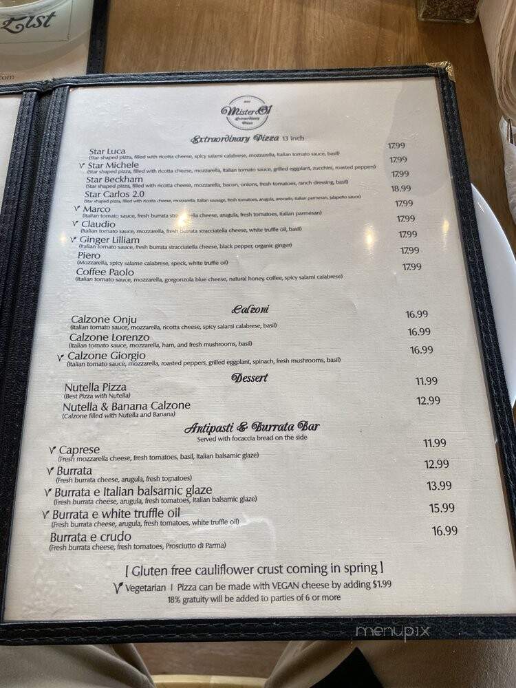 Mister O1 Extraordinary Pizza - Melbourne, FL menu_pic