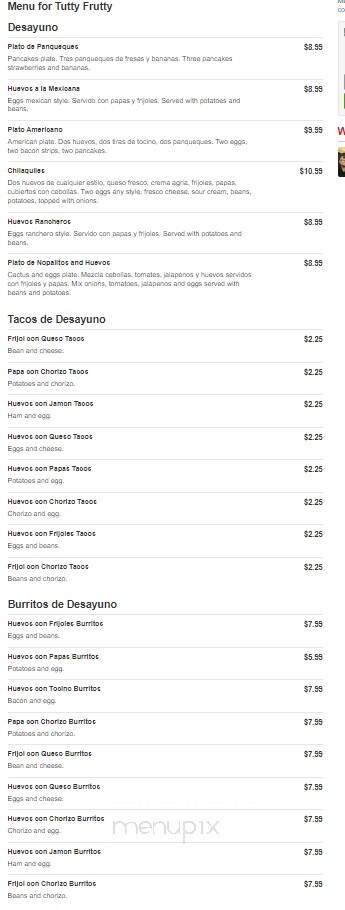 Tutty Frutty - Austin, TX menu_pic
