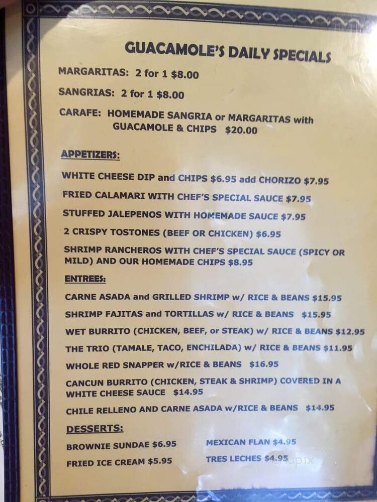 Guacamole Taqueria - Jupiter, FL menu_pic