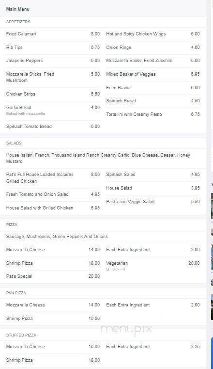 Pat's Pizzeria - Bel Air, MD menu_pic