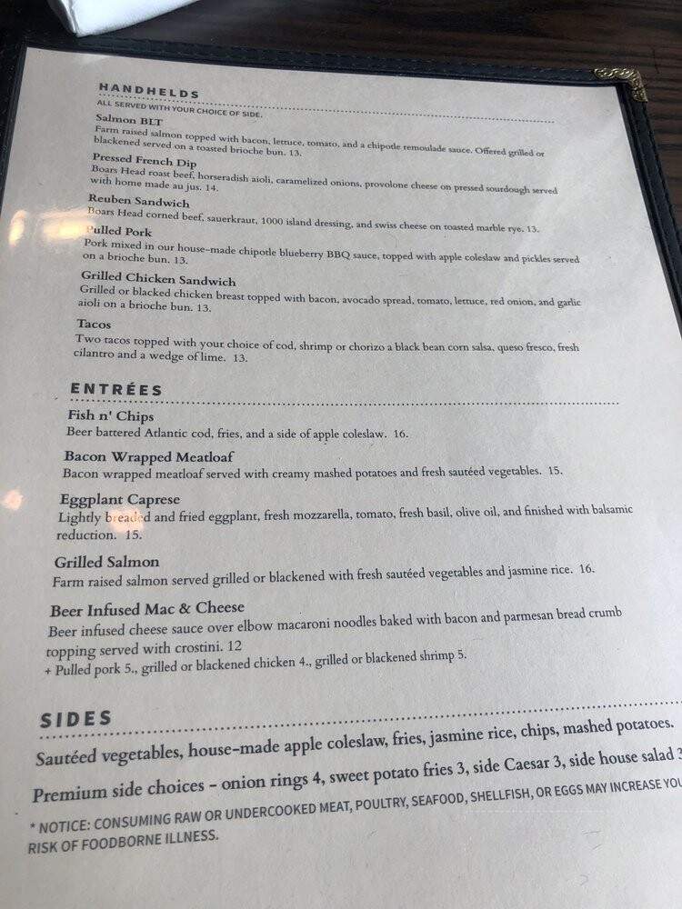 Truman's Tap Grill - Bradenton, FL menu_pic