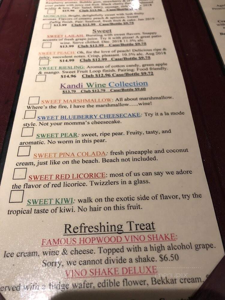 Hopwood Cellars Winery - Zionsville, IN menu_pic