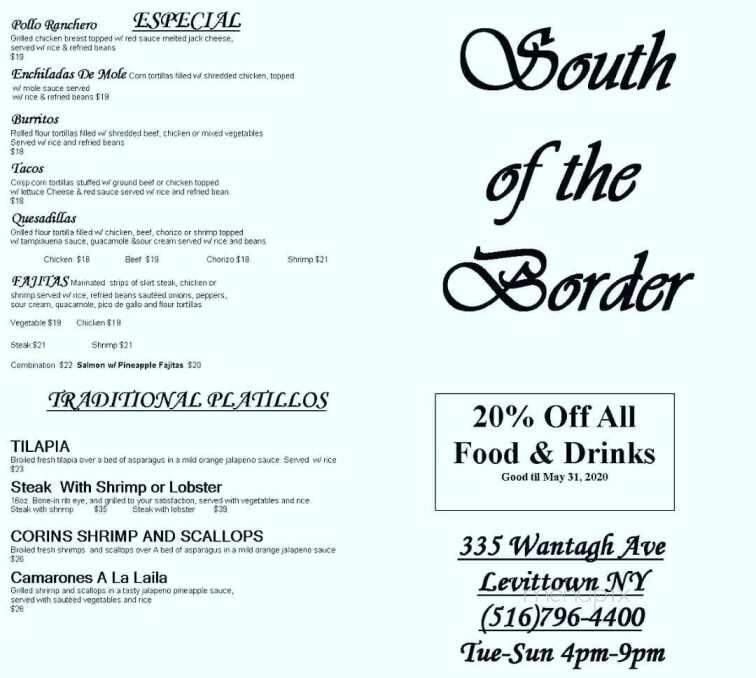 South of the Border - Levittown, NY menu_pic