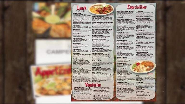 Campestre Mexican Restaurant - Grandview, MO menu_pic