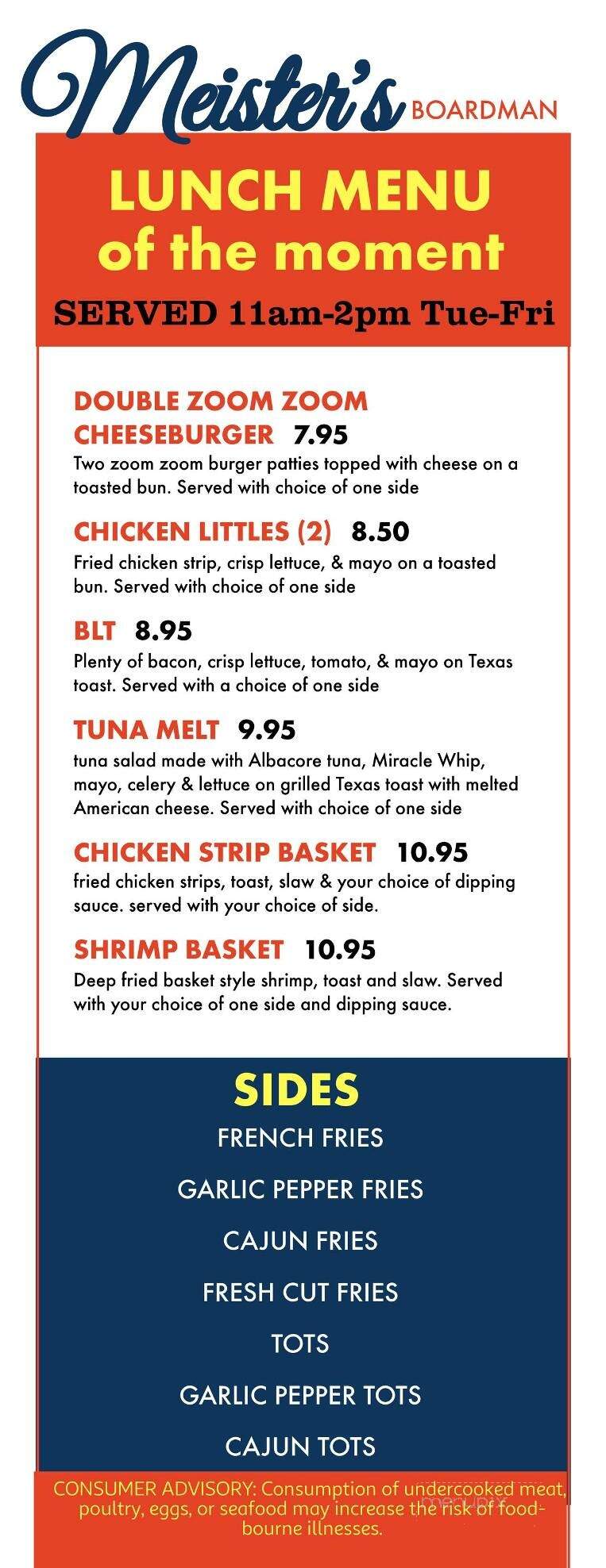 Meister's Place - New Richmond, WI menu_pic